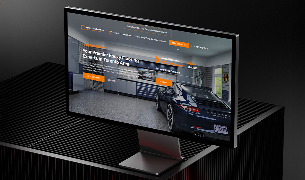 Epoxy Tech Solution epoxy flooring contractor website with GTA city pages