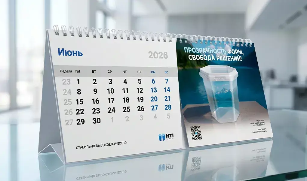 HTI Group desk calendar by Thrive Solutions - packaging manufacturer