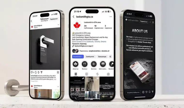 Locksmith GTA Instagram, locksmith instagram project by Thrive Solutions