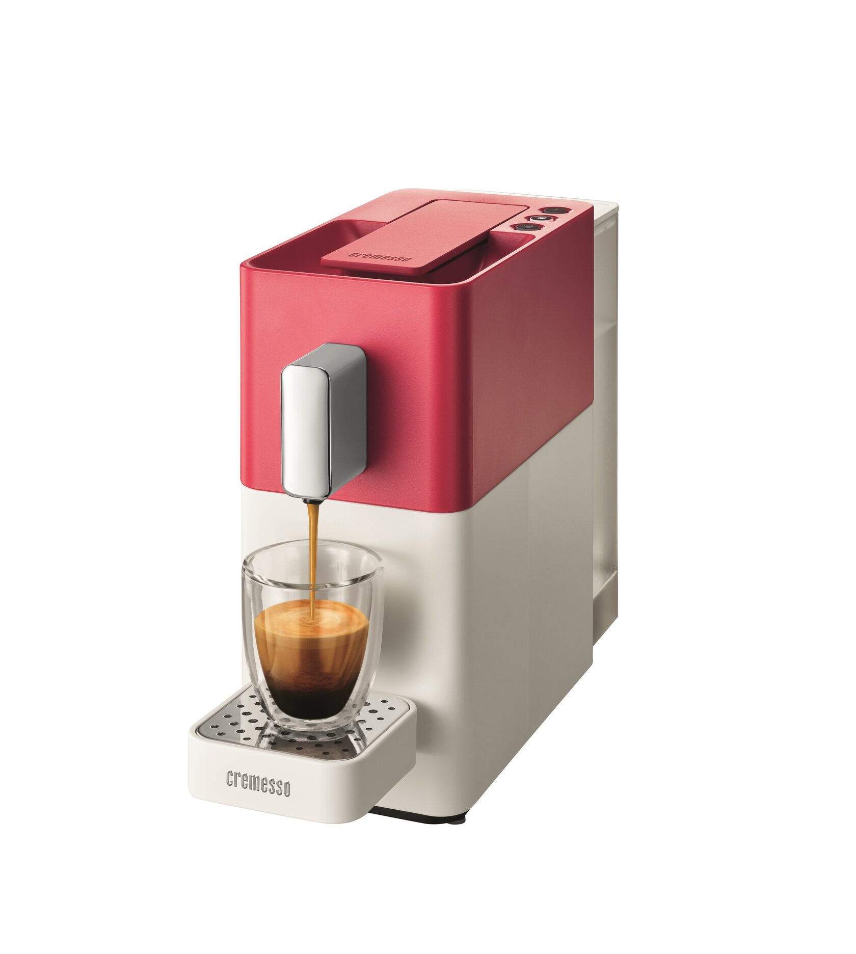 Красная кофемашина Cremesso Easy Red с упаковками кофе