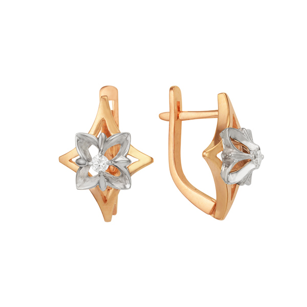 Серьги из золота с бриллиантами, артикул 28510536