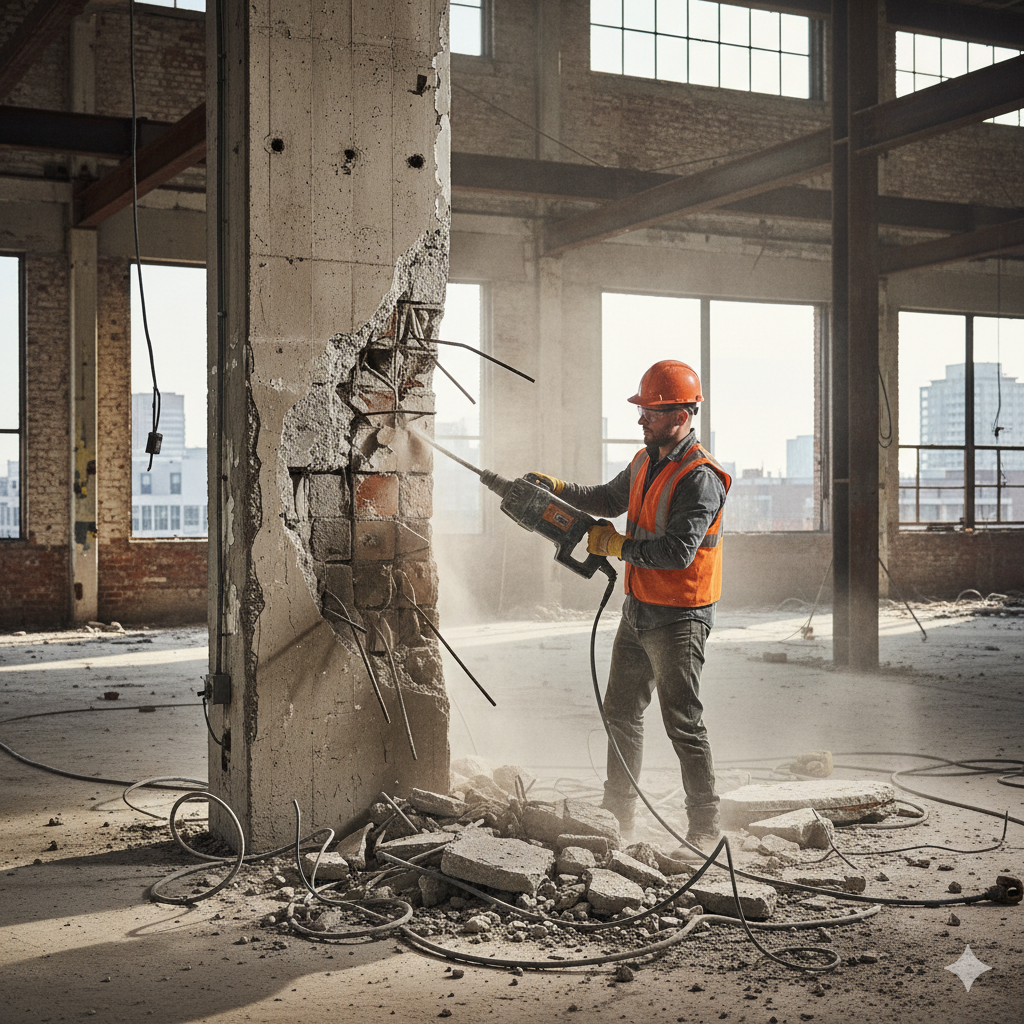 Бригада Ваш-демонтаж выполняет снос стены и вывоз строительного мусора в Алматы