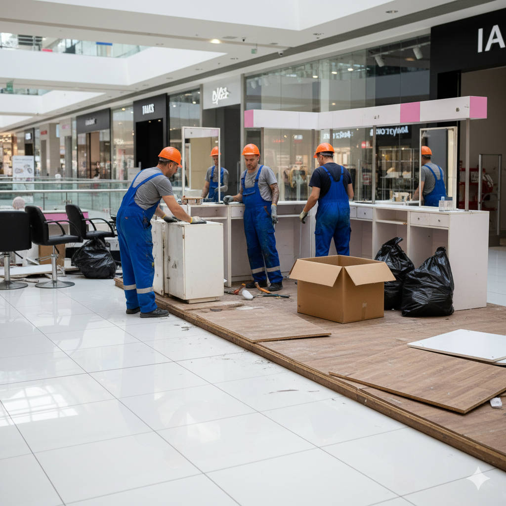 Демонтаж подиума нейл-бара