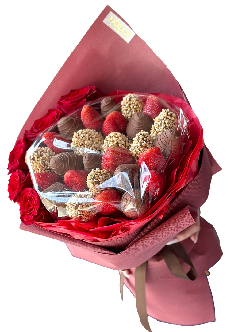 букет из клубники в шоколаде