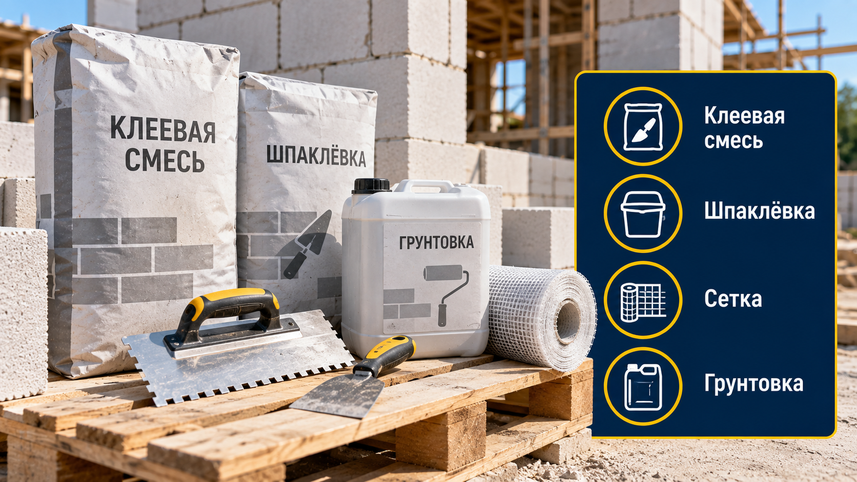 Материалы для ремонта газобетонных блоков