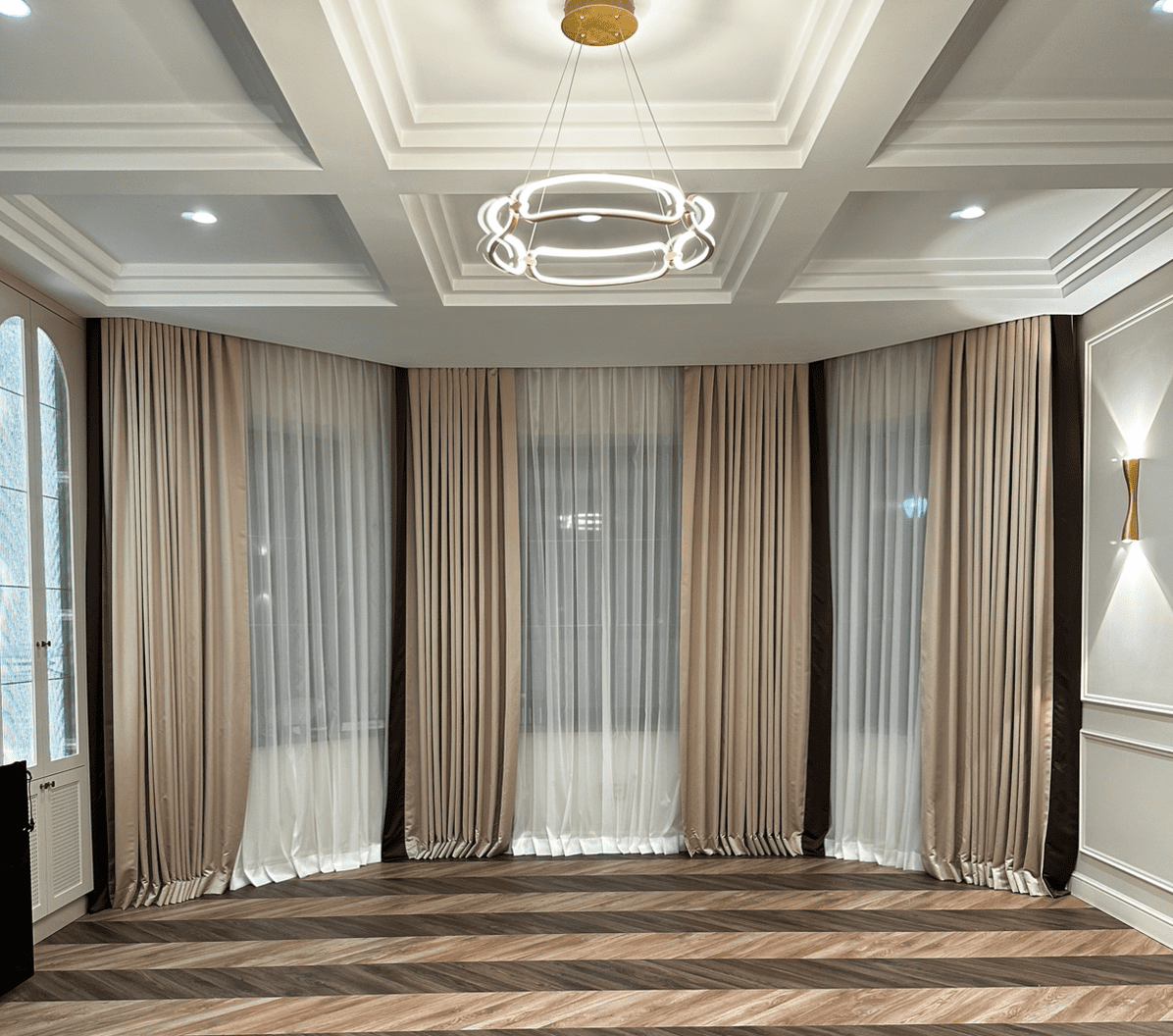 Современные занавески для зала под заказ в Алматы