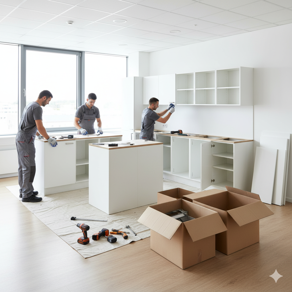 Демонтаж кухни в офисном помещении