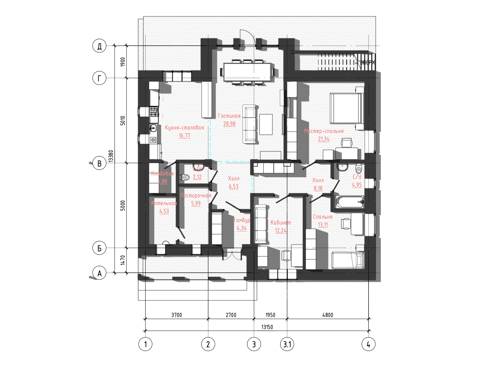 Индивидуальный проект Дома и Коттеджа в Таразе — qub ARCHITECTS