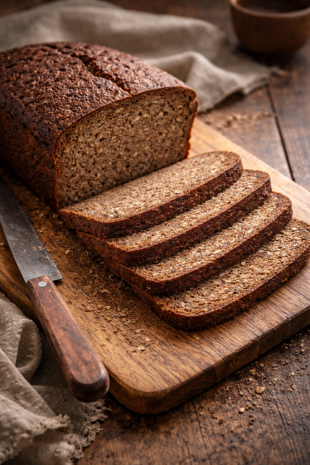 Немецкий ржаной цельнозерновой хлеб Vollkornbrot на закваске
