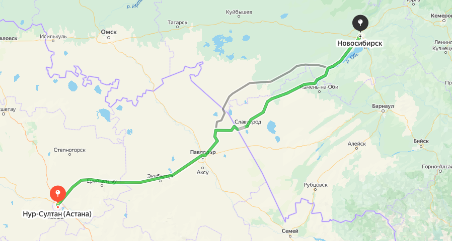 Грузоперевозки из Нур-Султан (Астана) в Новосибирск