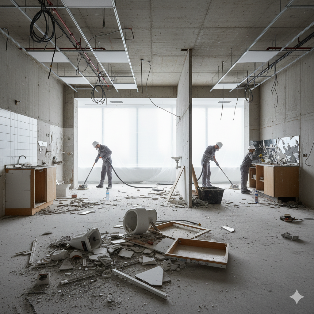 Демонтаж офисных санузлов и кухни