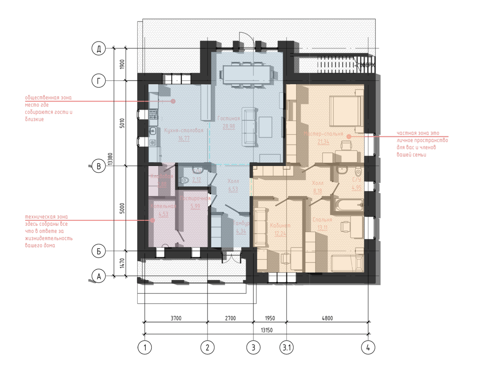 Индивидуальный проект Дома и Коттеджа в Таразе — qub ARCHITECTS