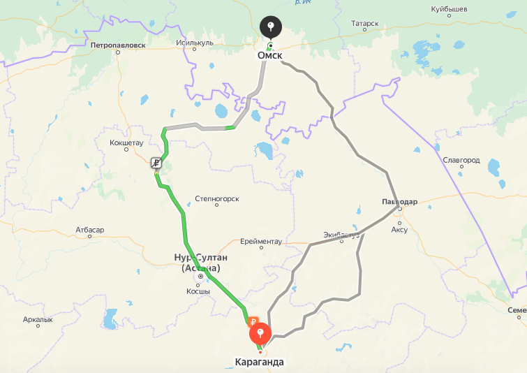 Грузоперевозки из Караганды в Омск