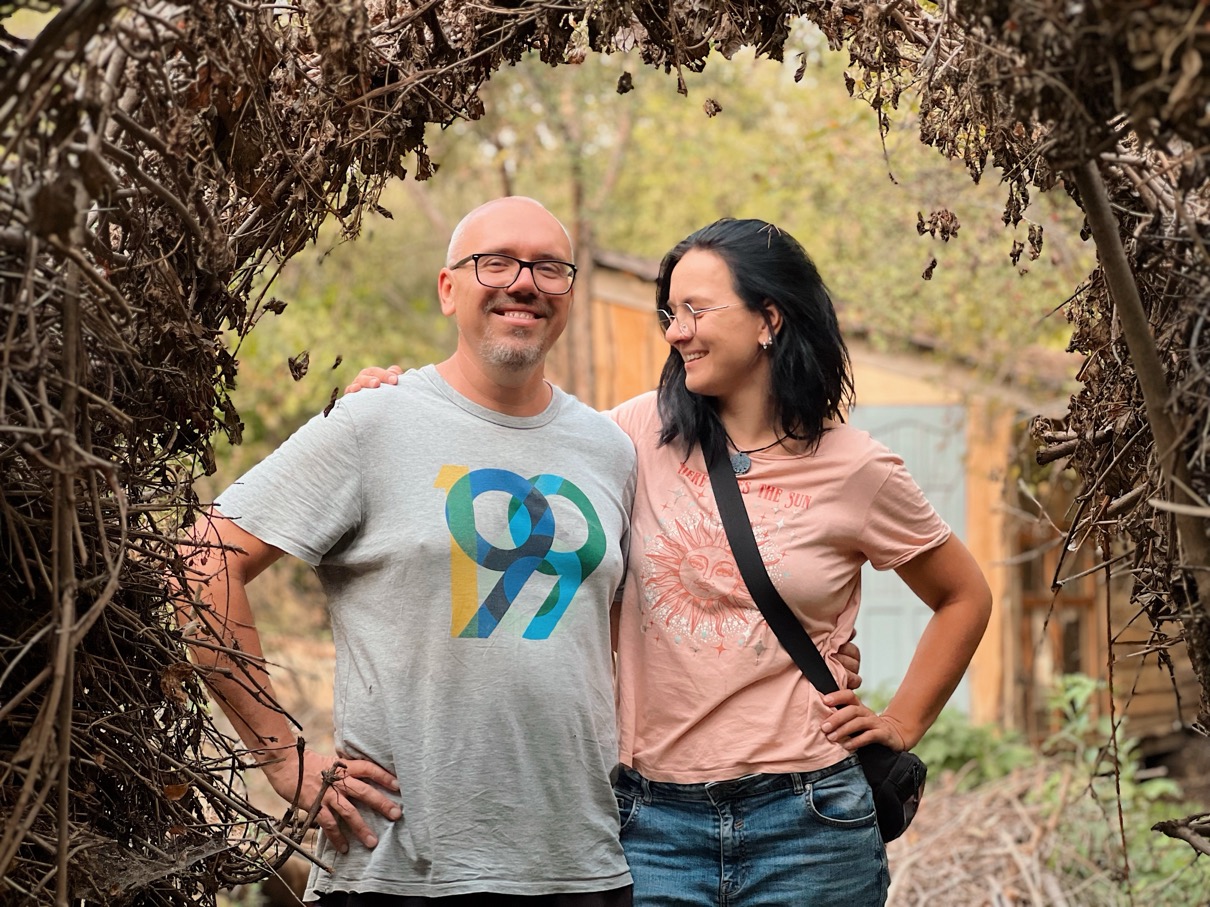Olya and Slava, hosts of Dikaya Farm