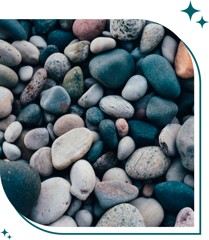 камни в рамке