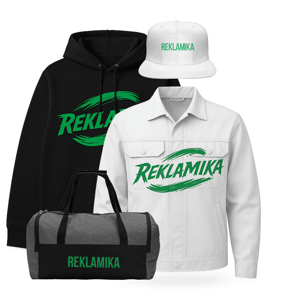 Худи, куртка, кепка и сумка с логотипом Reklamika