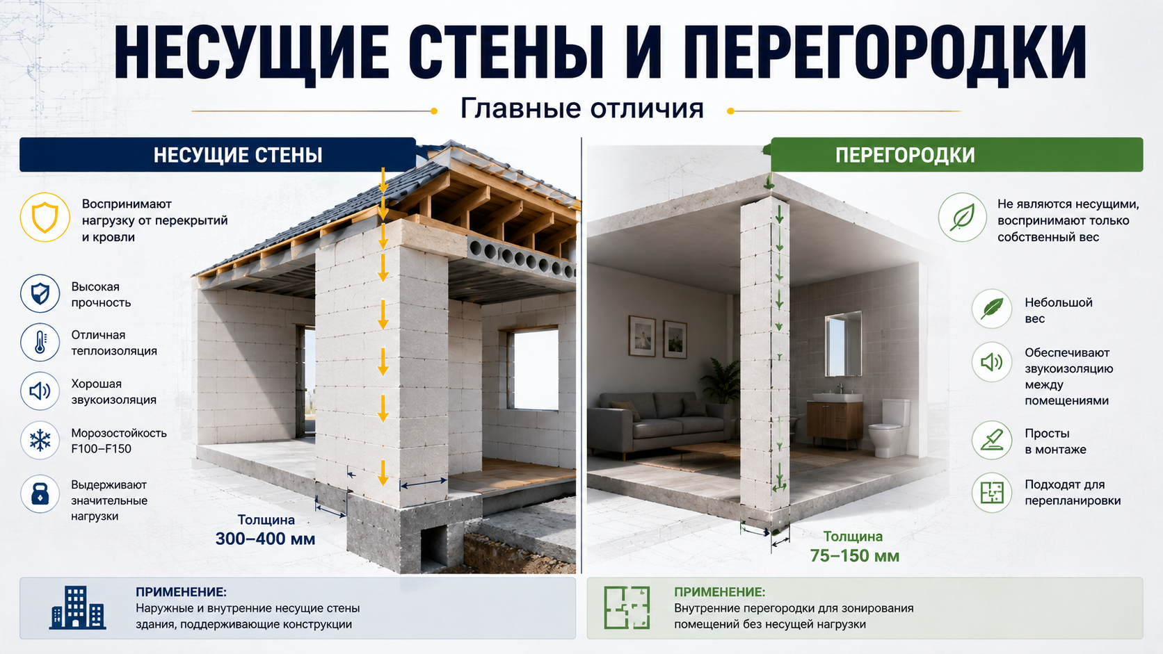 Газоблок для несущих стен и перегородок