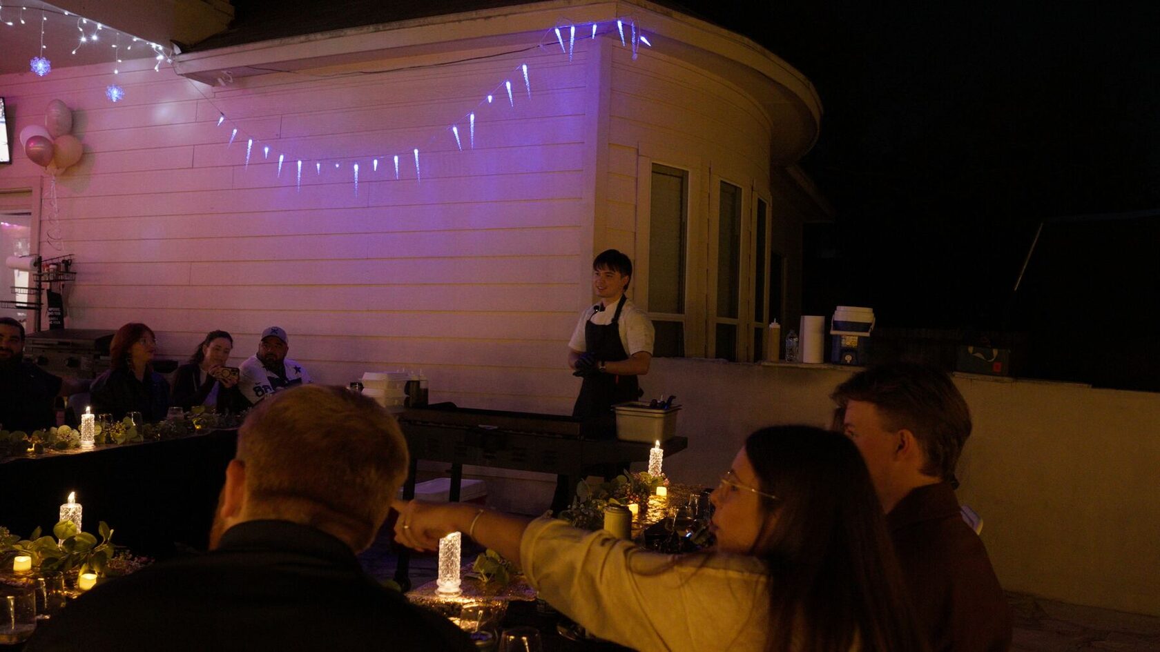 Hibachi chef cooking at a private party in Texas