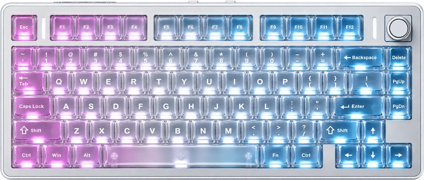 Игровая клавиатура VGN N75 V2, цвет розово-синий градиент, вид сверху