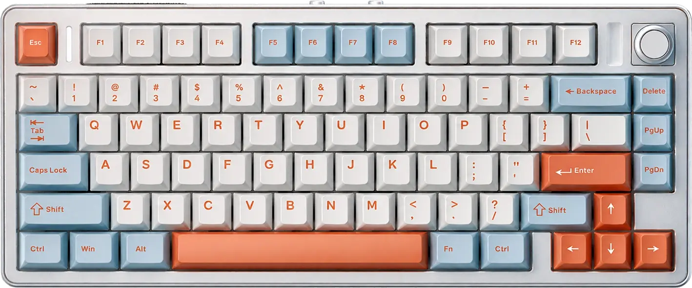 Игровая клавиатура VGN N75 V2, цвет оранжевый, вид сверху