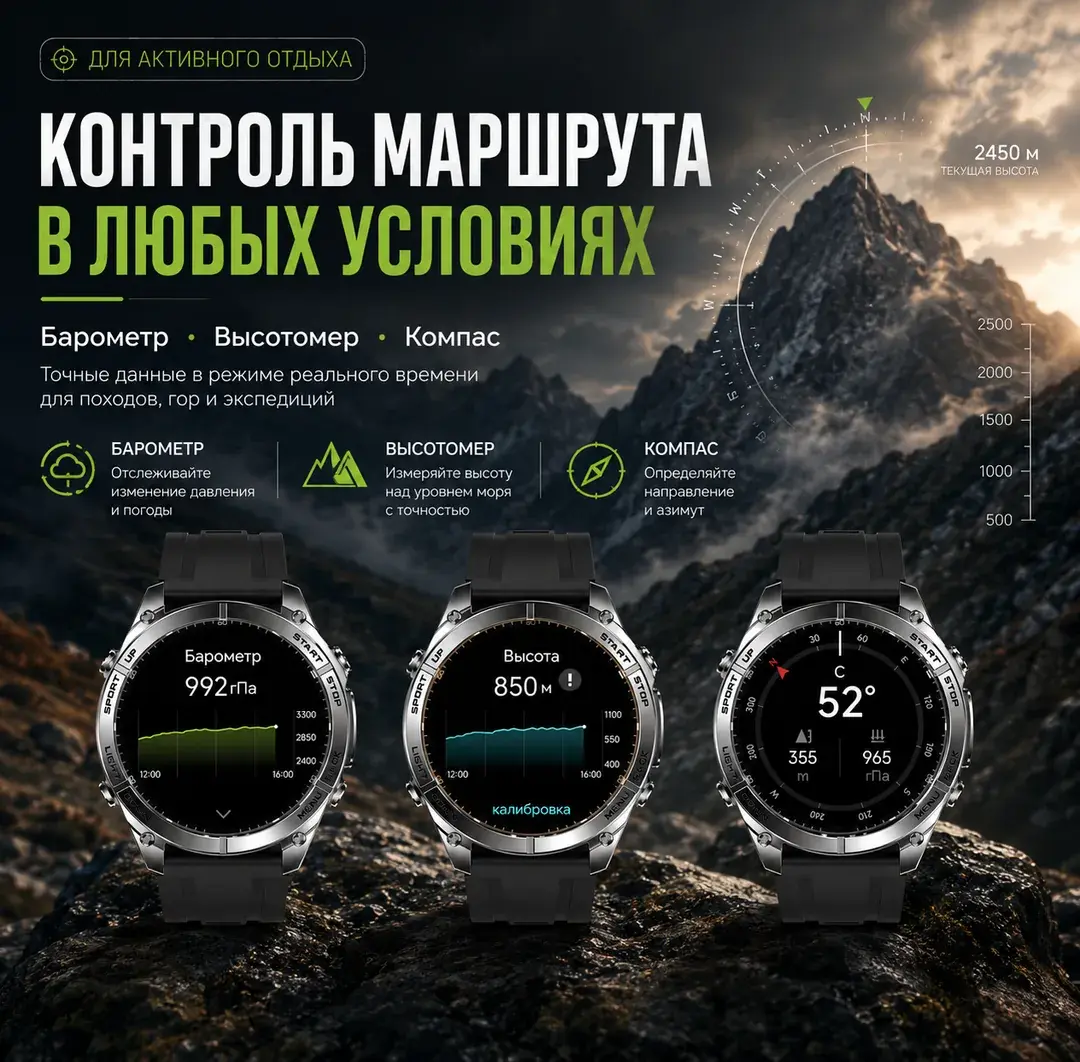 Барометр, высотомер и компас