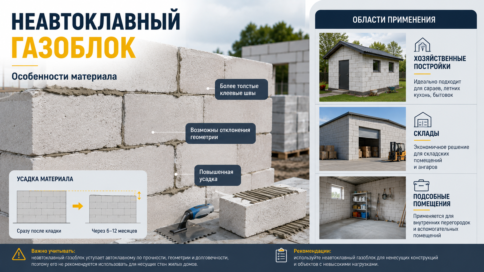 Особенности неавтоклавного газоблока
