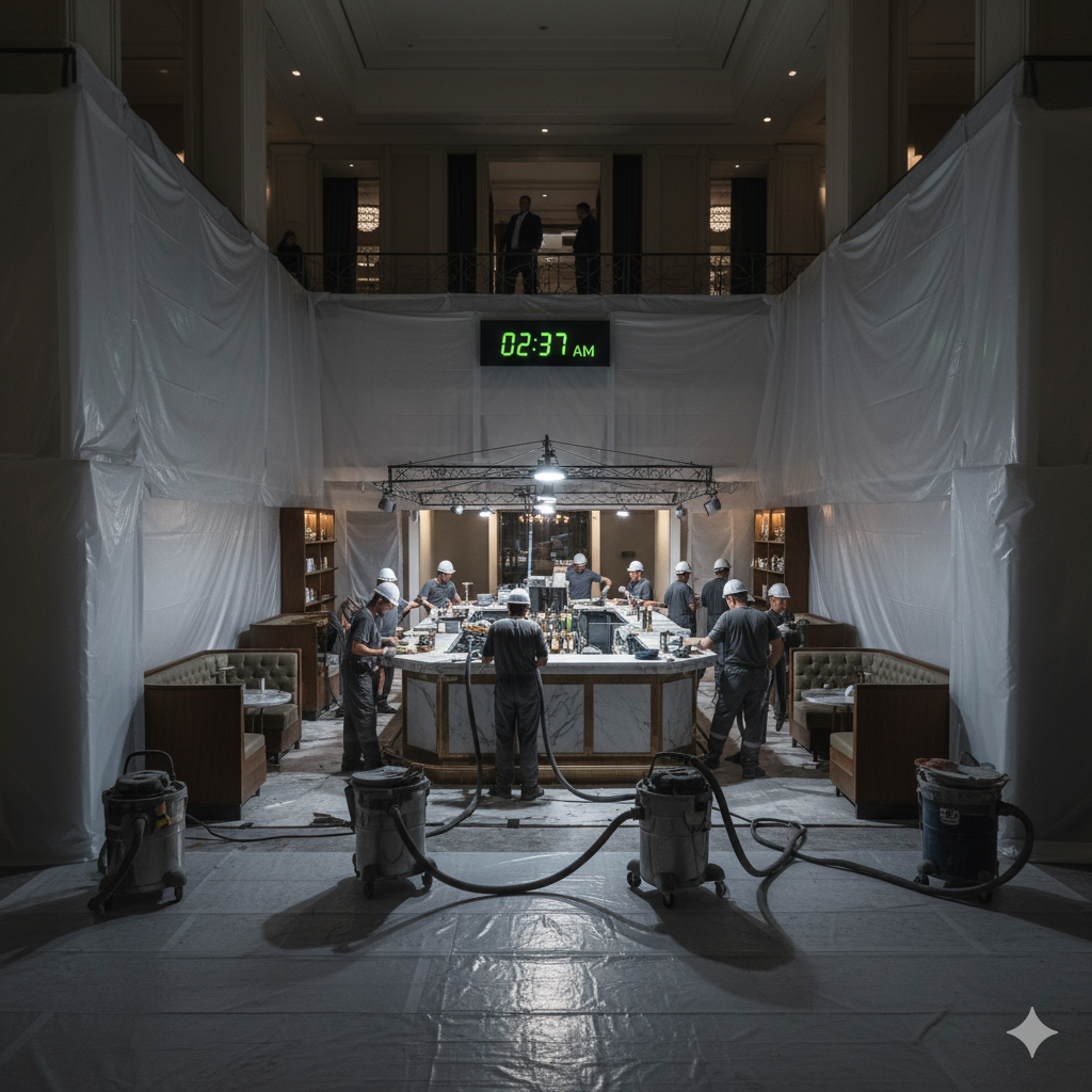 Демонтаж ресторана в действующей гостинице