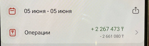 Скриншот поступления 2 млн в банковском приложении