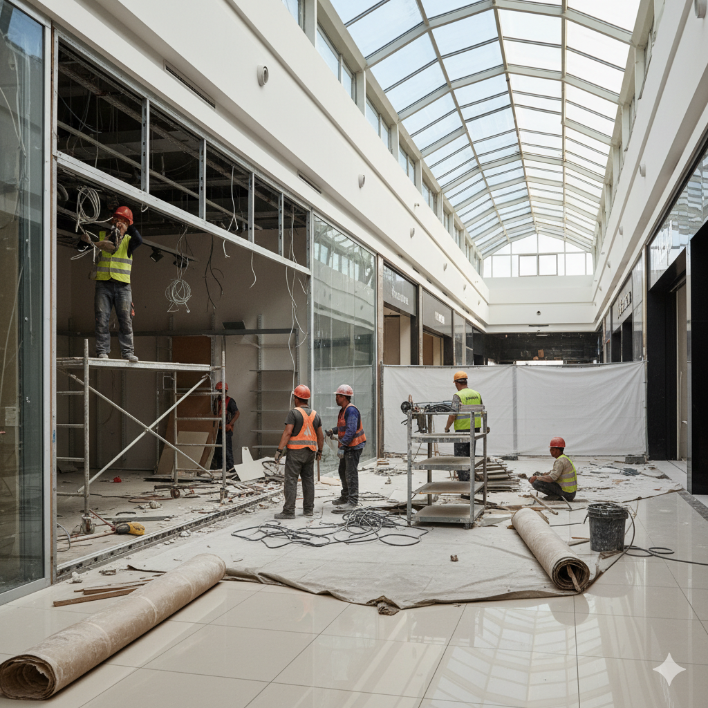 Полный демонтаж бутика (120 м²) в ТРЦ