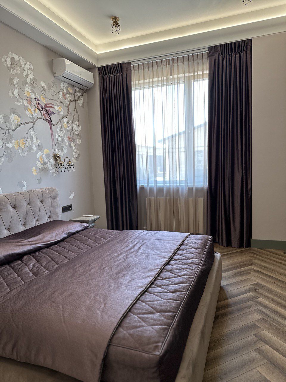 Шторы в спальню в современном стиле под заказ в Алматы