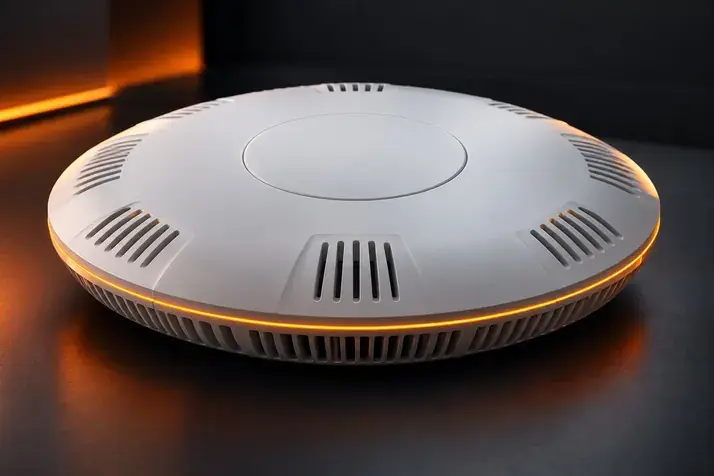 Флагманская точка доступа Wi-Fi 7 с оранжевой подсветкой