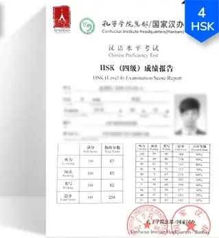 Сертификат HSK 4, 254 балла