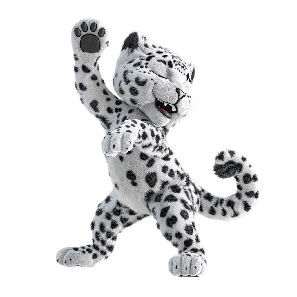 Мягкая игрушка в виде танцующего снежного барса