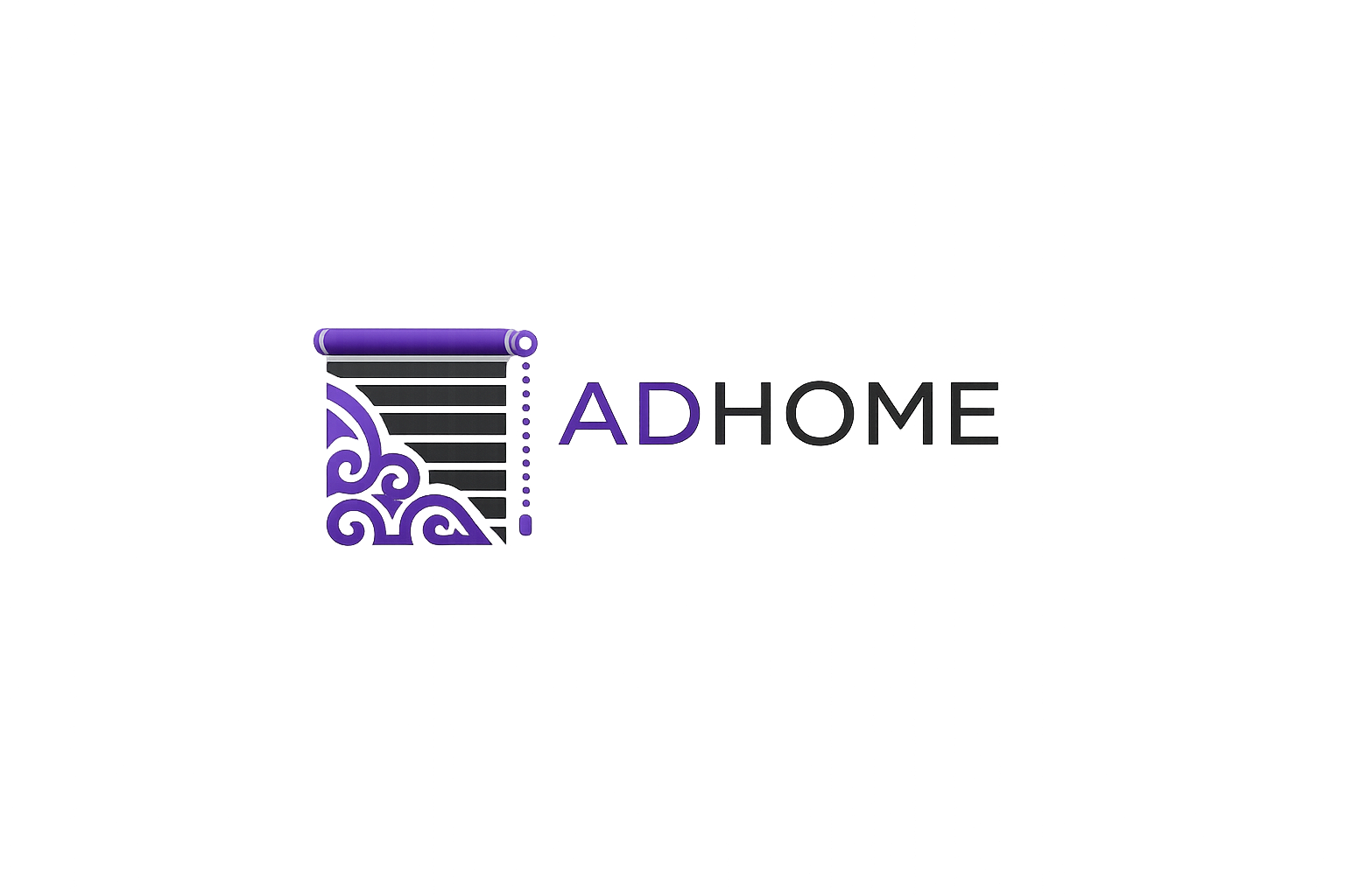 Логотип ADHOME — жалюзи и солнцезащитные системы в Алматы