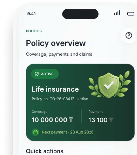 Policy dashboard screen