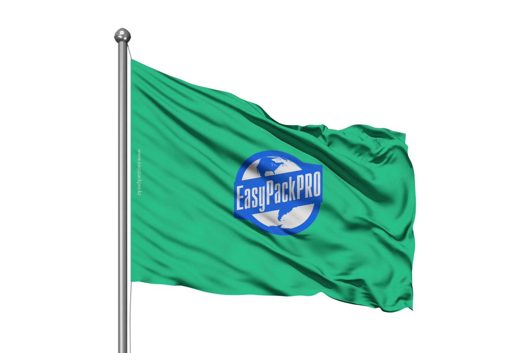 3д зеленый флаг с логотипом Easy Pack PRO