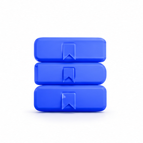 3D blue stacked books