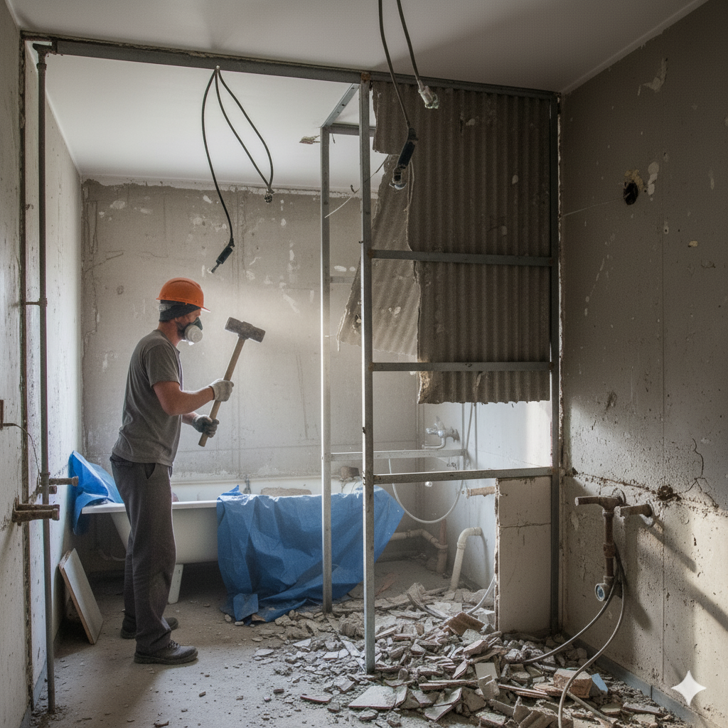 Снос ацеидовой сантехкабины в панельном доме