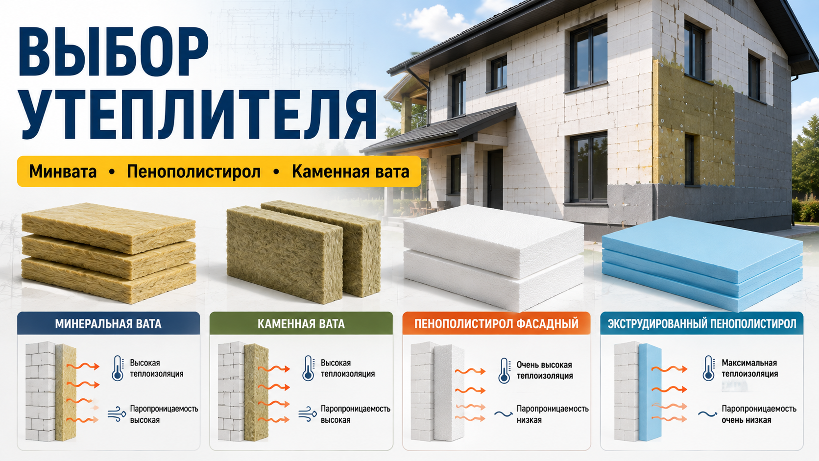 Чем утеплить газоблок снаружи