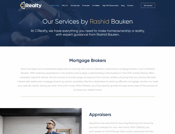 Animated mobile version of RashidCiRealty.com