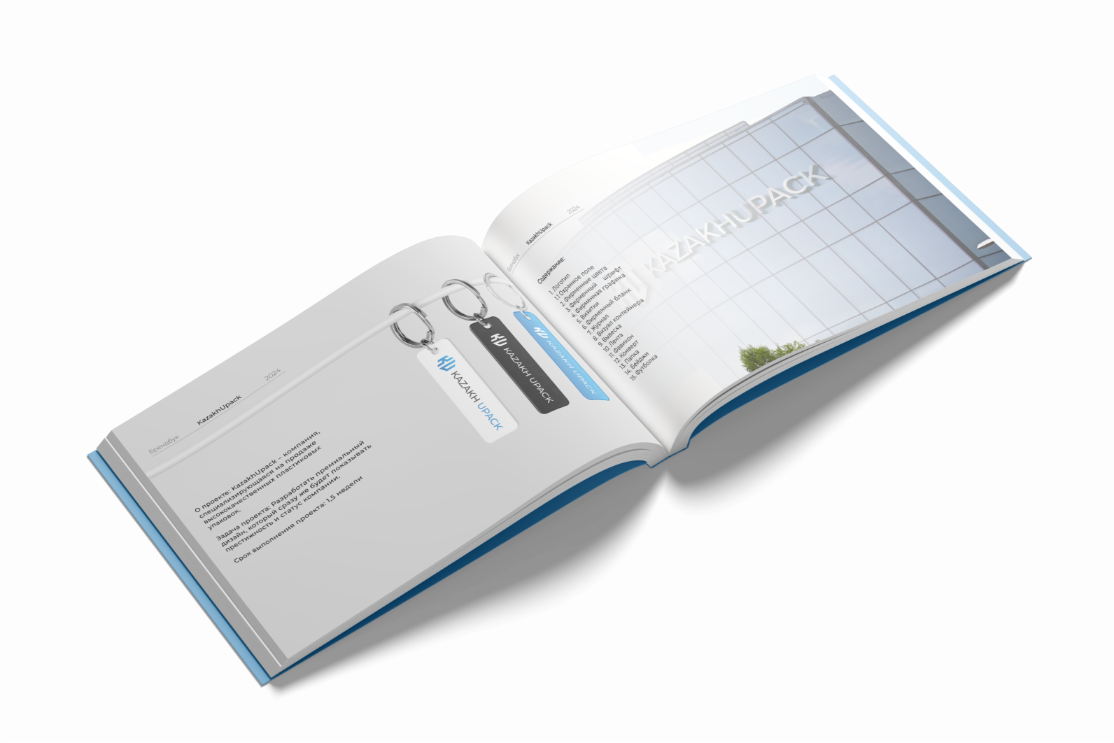 KazakhUpack brand book cover mockup