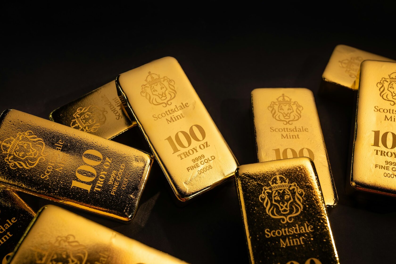 Gold bars precious metals vault