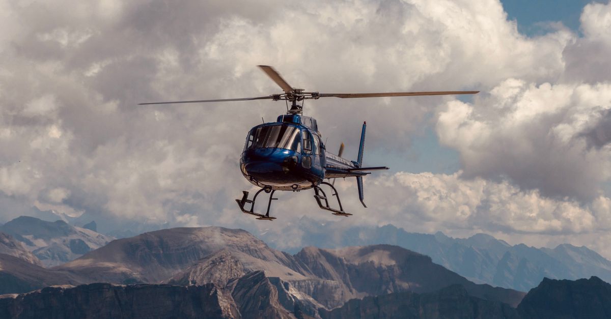 Heli picnic in the mountains