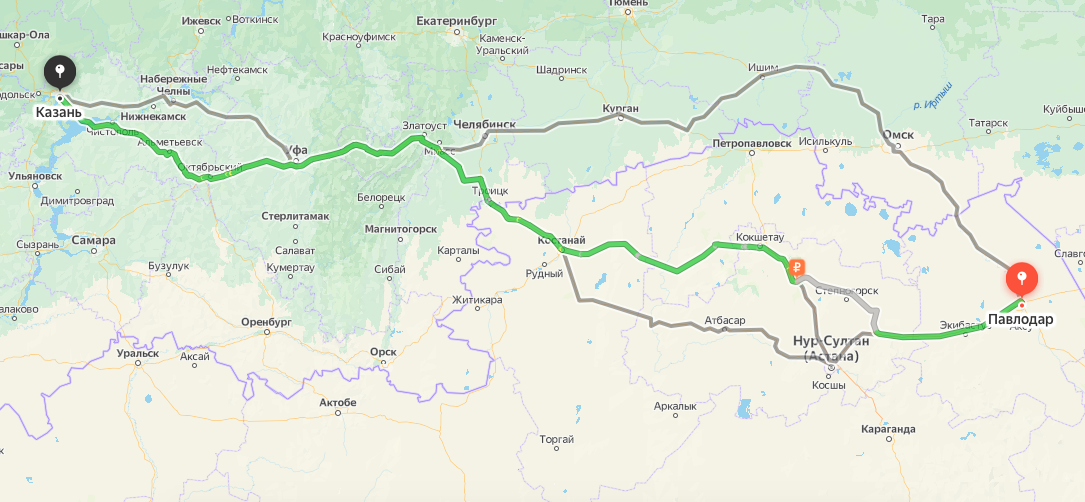 Грузоперевозки из Павлодара в Казань