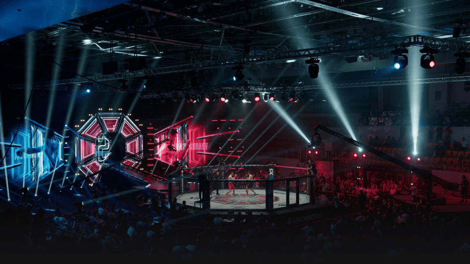 Кадр из отчётного видеоролика с 32 турнира лиги Octagon