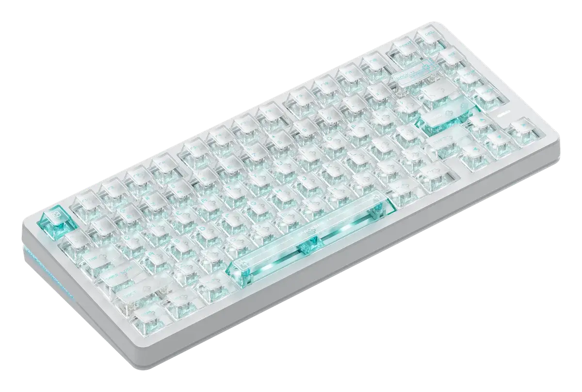 Игровая клавиатура VGN Neon75HE Air, белый прозрачный матовый — другой ракурс