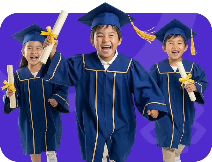 дети с сертификатами об окончании образовательной программы лагеря IEC