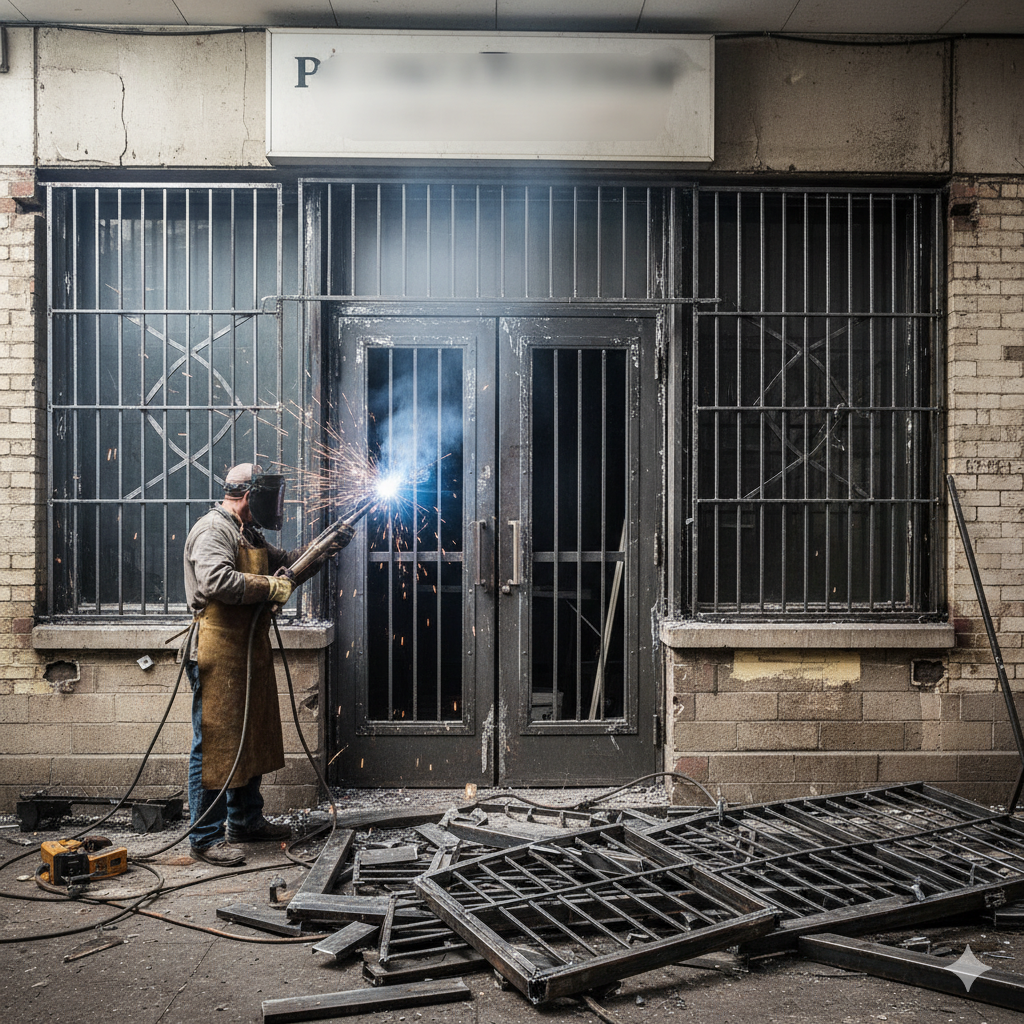 Срезка массивных металлических решеток