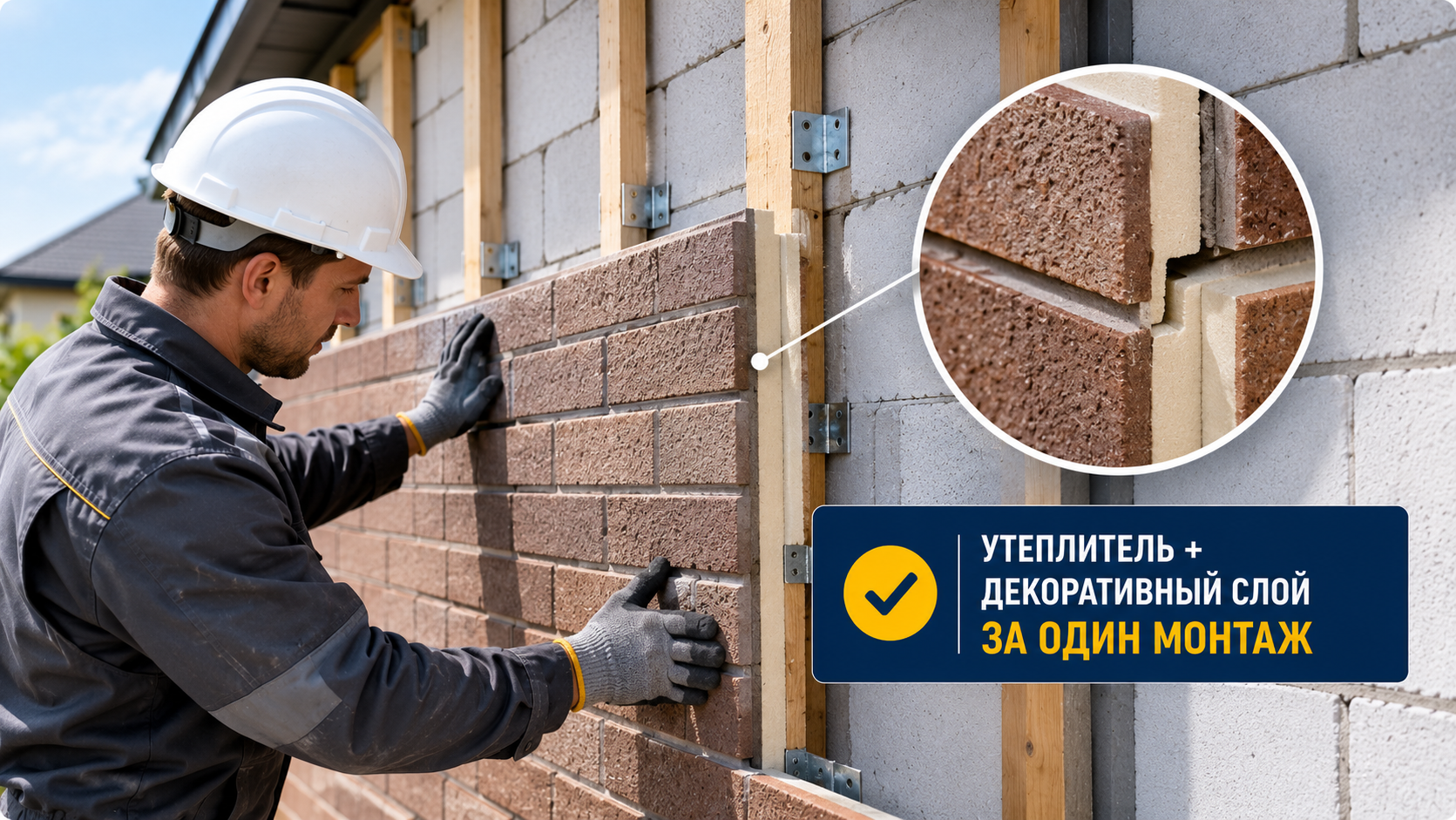 Отделка фасада газобетонного дома термопанелями