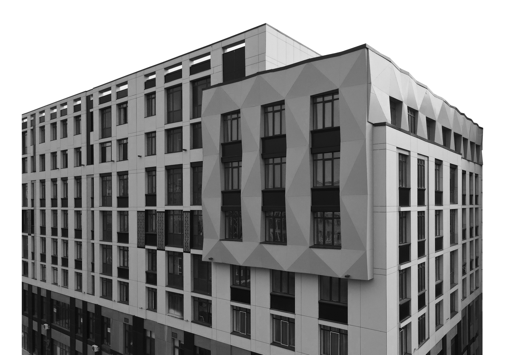 Навесной вентилируемый фасад из алюминиевых композитных панелей